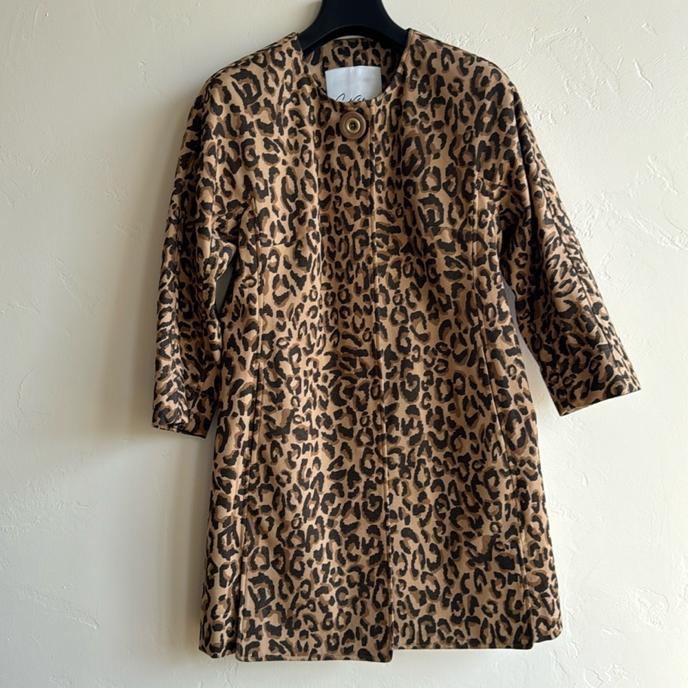 New CAbi Leopard jacket topper XS 0 2